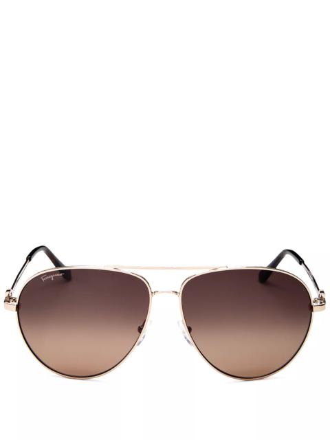 Timeless Collection Brow Bar Aviator Sunglasses, 61mm