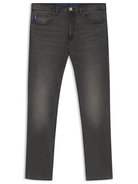 BLACK SLIM-FIT JEANS IN STRETCH DENIM