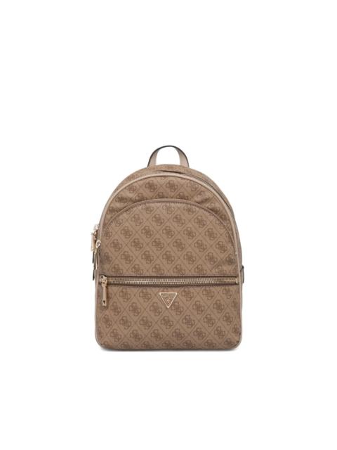 monogram-pattern zip-around backpack