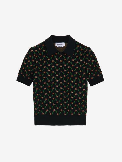 Flower Jacquard Polo Shirt