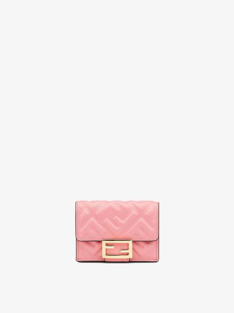 Pink nappa leather wallet