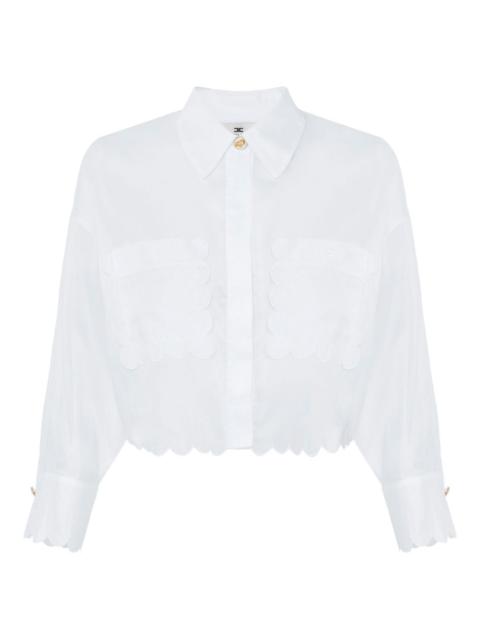 scallop-trimmed cotton shirt