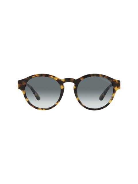 tortoiseshell-effect round-frame sunglasses