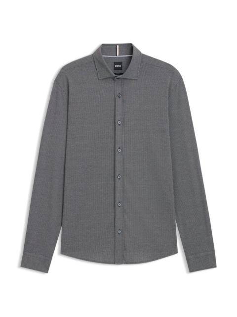 SLIM-FIT SHIRT IN COTTON-BLEND JACQUARD