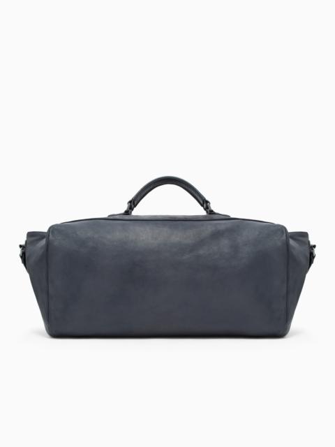 VINTAGE-EFFECT PEBBLED NAPPA-LEATHER DUFFEL BAG