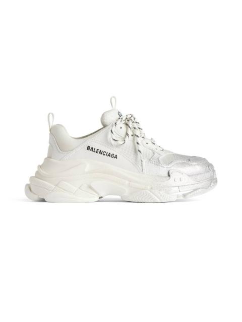 Women's Triple S Glitter Spray Sneaker in White/silver