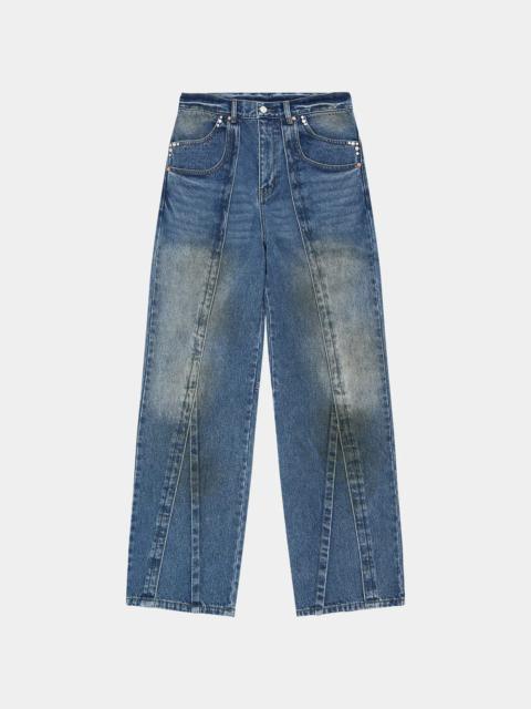 Unisex Layered Wide-Leg Jeans