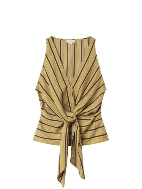 Elle Tie Front Striped Top