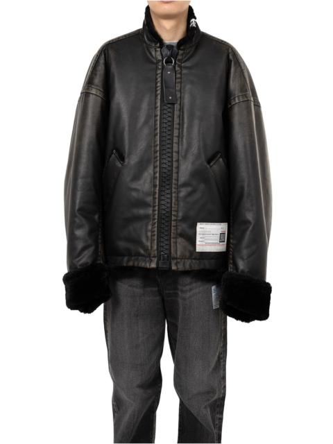 Coated Big Zip Boa Jacket