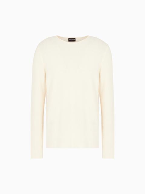 CREW-NECK JUMPER IN CASHMERE AND SILK