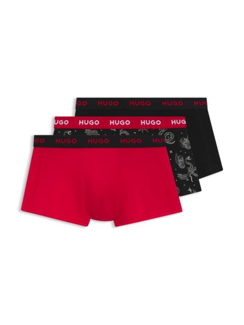 THREE-PACK OF TRUNKS IN STRETCH COTTON