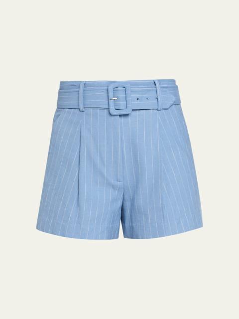 Piper Belted Pinstripe Shorts