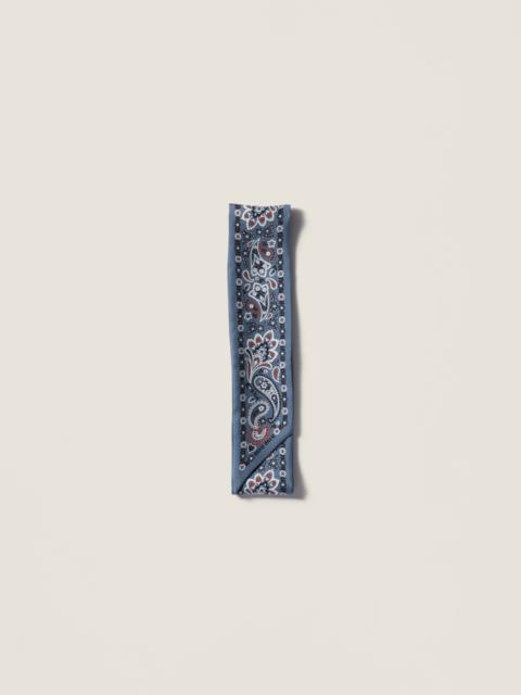 Printed silk skinny scarf