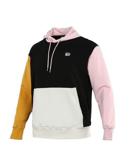 PUMA Sports Colorblock hooded Casual Pullover Black 533040-51