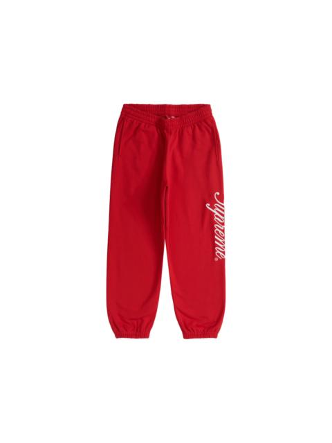 Supreme Raised Script Sweatpant Red