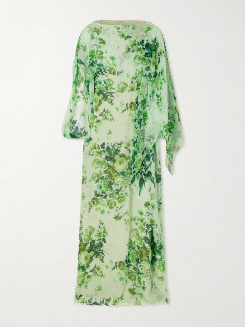 Floral-print Crêpon Gown