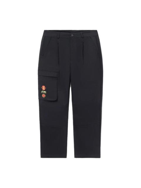 Li-Ning Rijindoujin Graphic Straight Pants 'Black' AKXS385-1