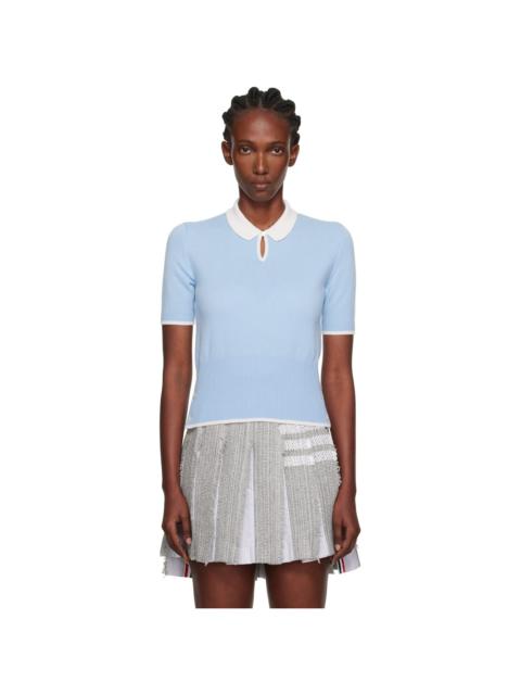 Blue Jersey Stitch Cashmere Polo