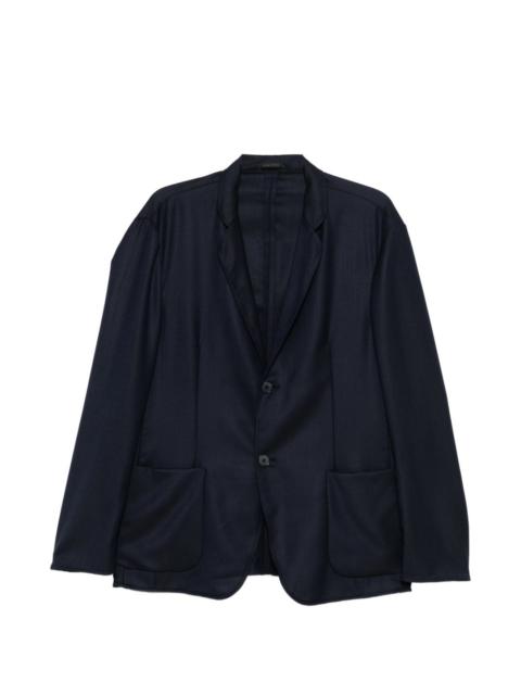 button herringbone blazer