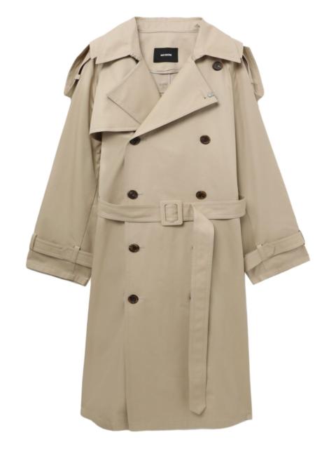 double-breasted belted trench coat