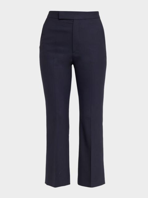 High-Rise Straight-Leg Crop Trousers