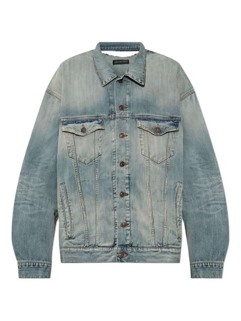 distressed detail denim jacket