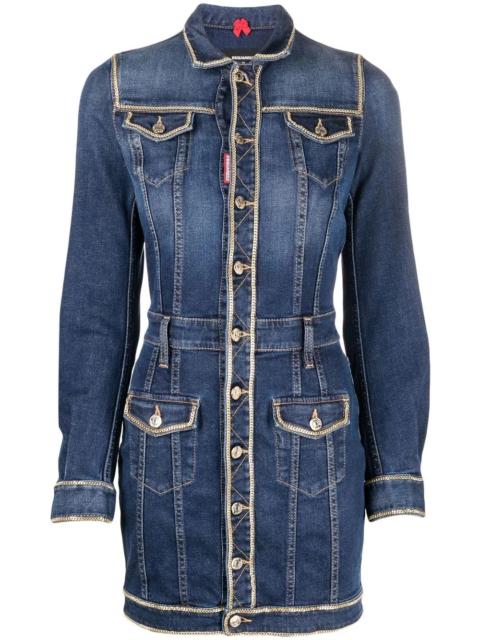 fitted denim shirt dress