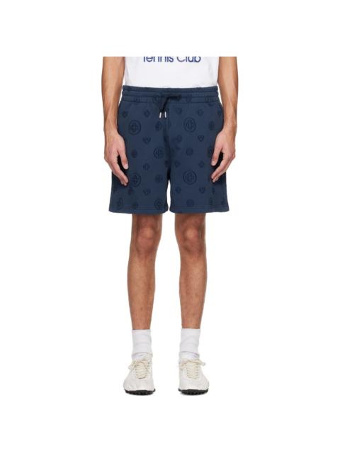Navy Applique Monogram Sweat Shorts