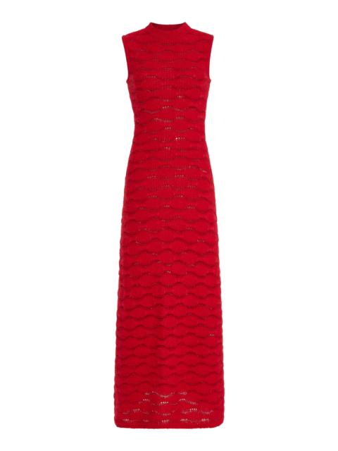 Cona Alpaca-Cotton Maxi Dress red