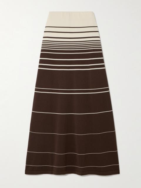 Casia Striped Cotton-blend Maxi Skirt