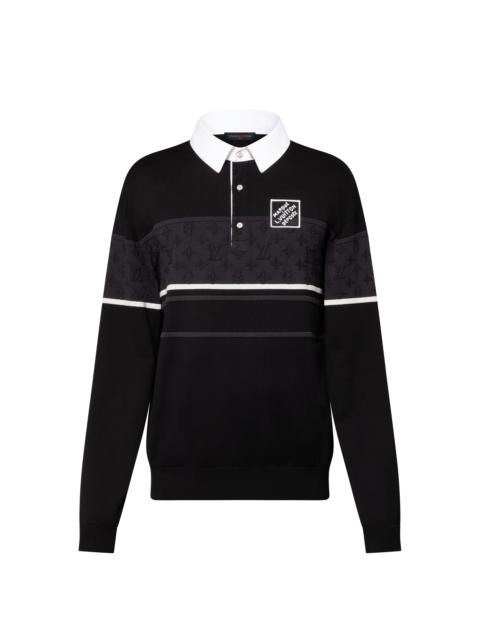 Monogram Jacquard Long-Sleeved Polo Shirt