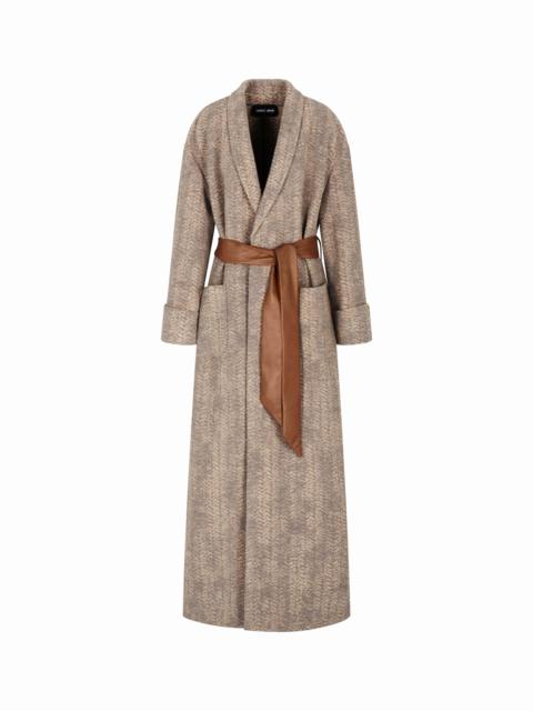 ASV CHEVRON WOOL AND CASHMERE LONG COAT