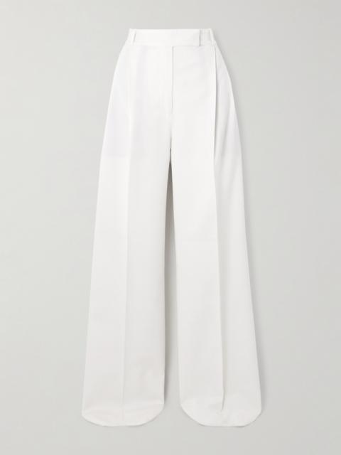 Pleated Wool-blend Twill Wide-leg Pants
