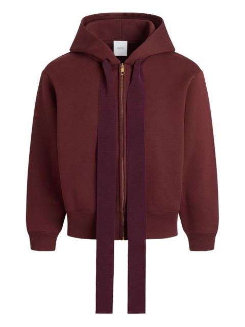 logo-embroidered zip-up hoodie