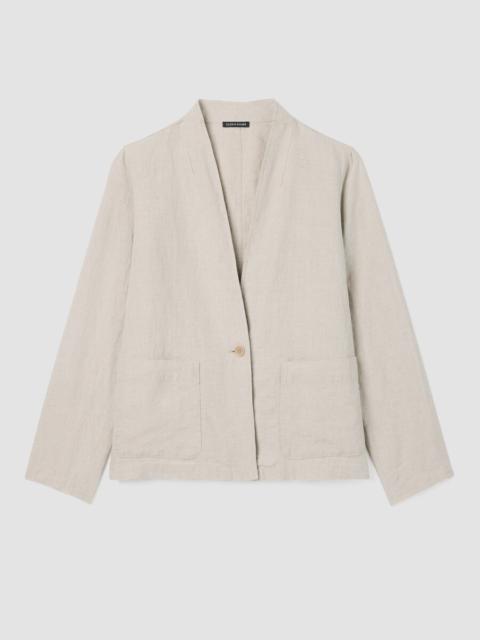 Organic Linen High Collar Jacket
