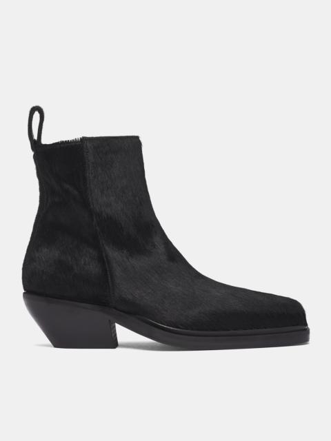 Black Cow Fur Ankle Boots