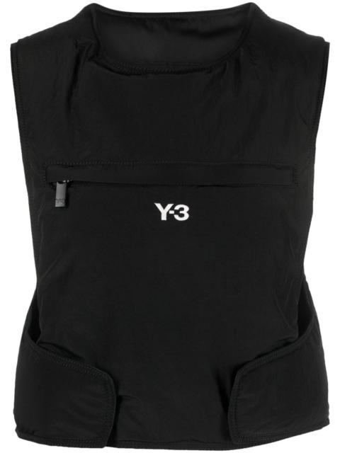 logo-embroidered vest bag