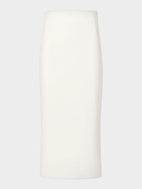Wool Crepe Midi Pencil Skirt