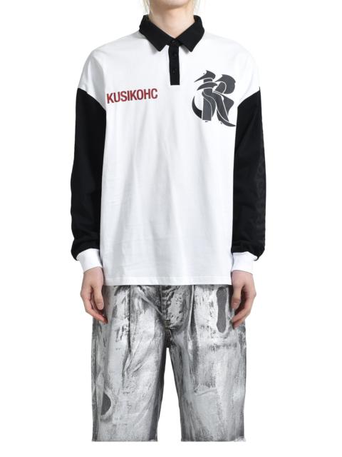 RUGBY LONGSLEEVE POLO / WHT
