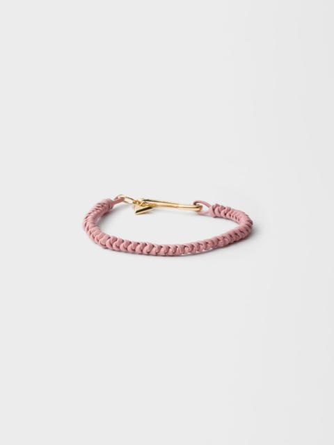 Braided nappa leather bracelet with metal ornament