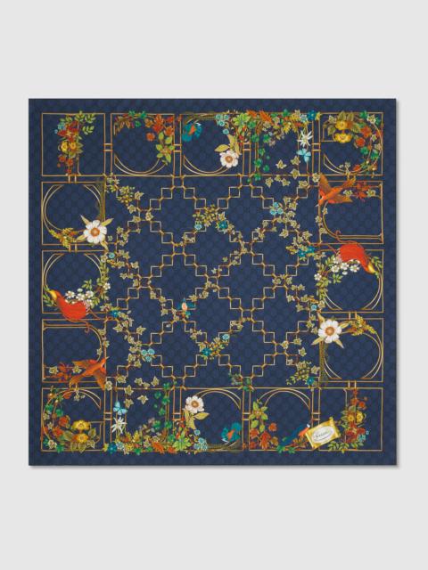 Printed silk twill carré