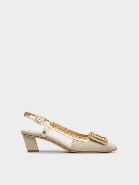 Belle Vivier Slingback Pumps in canvas