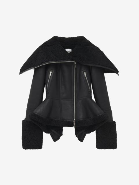 Peplum Shearling Jacket