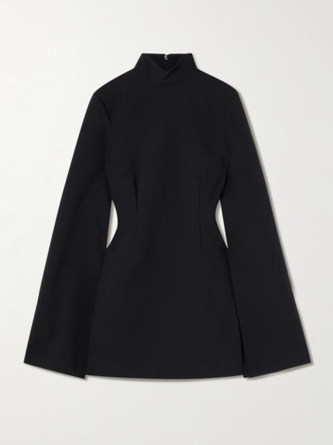 Laurel Crepe Mock-neck Mini Dress