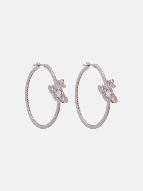 Orb embellished hoop earrings