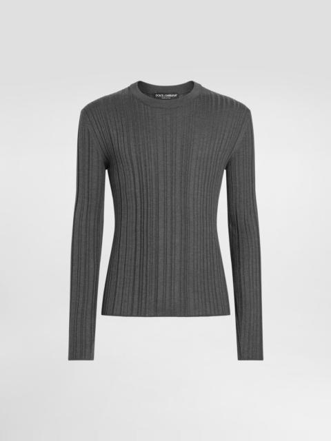 Silk crewneck pullover