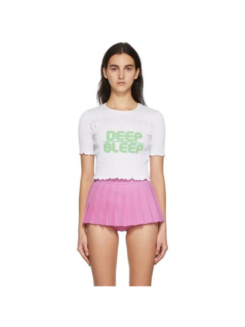 White 'Deep Sleep' Cropped T-Shirt