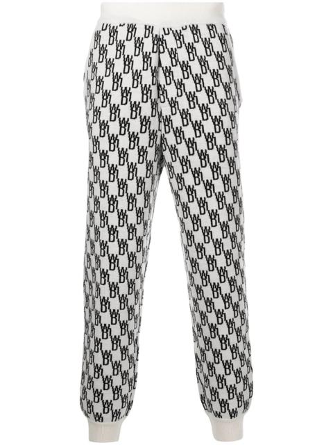 monogram intarsia-knit track pants