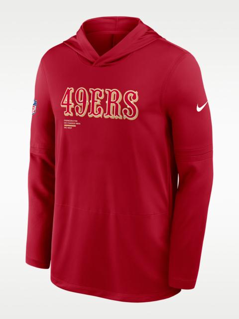 San Francisco 49ers Pure Fury Sideline Men's Nike Dri-FIT NFL Long-Sleeve Hooded Top