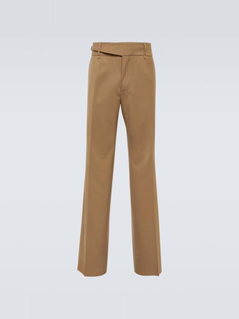 Wool-blend twill suit pants